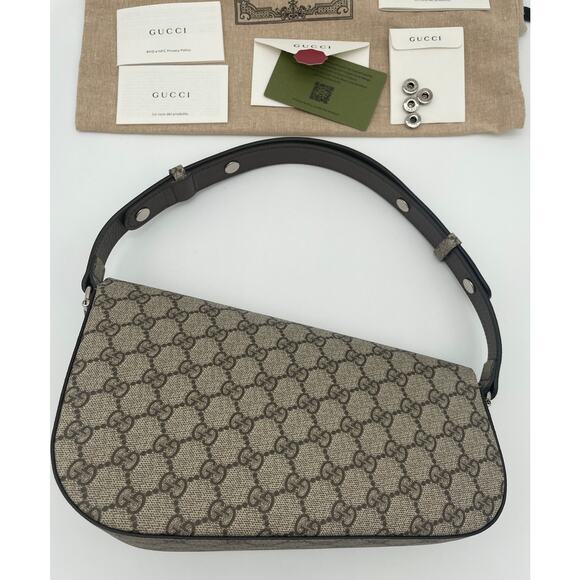 $3K NEW GUCCI GG ASYMMETRICAL 1955 HORSEBIT SHOULDER BAG PURSE AUTHENTIC! - Picture 4 of 14